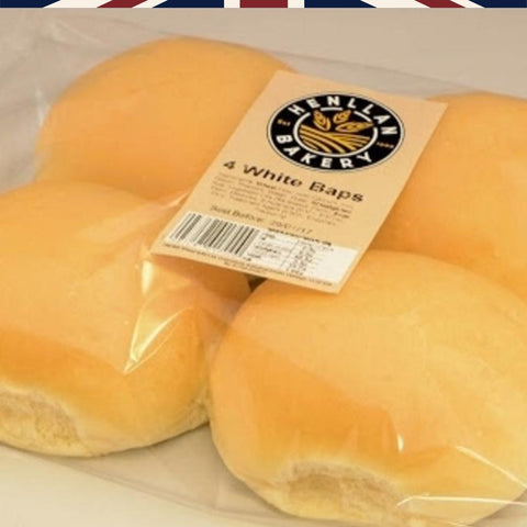 Large White Bread Rolls Pack of 4