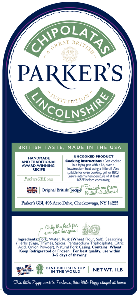 Lincolnshire Chipolata Sausages