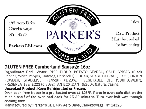 Gluten Free Cumberland Sausages