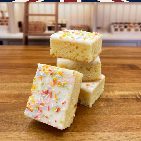 Mini Vanilla School Cake Slices